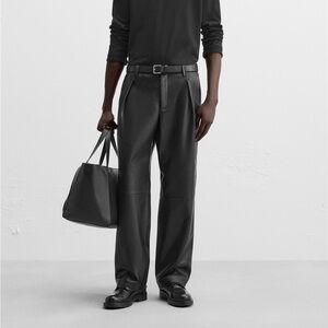 ZARA MAN deadstock faux leather pants, pleated. Unworn. Excellent condition.